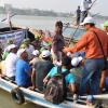 Competitors being taken to the  Howrah side for start